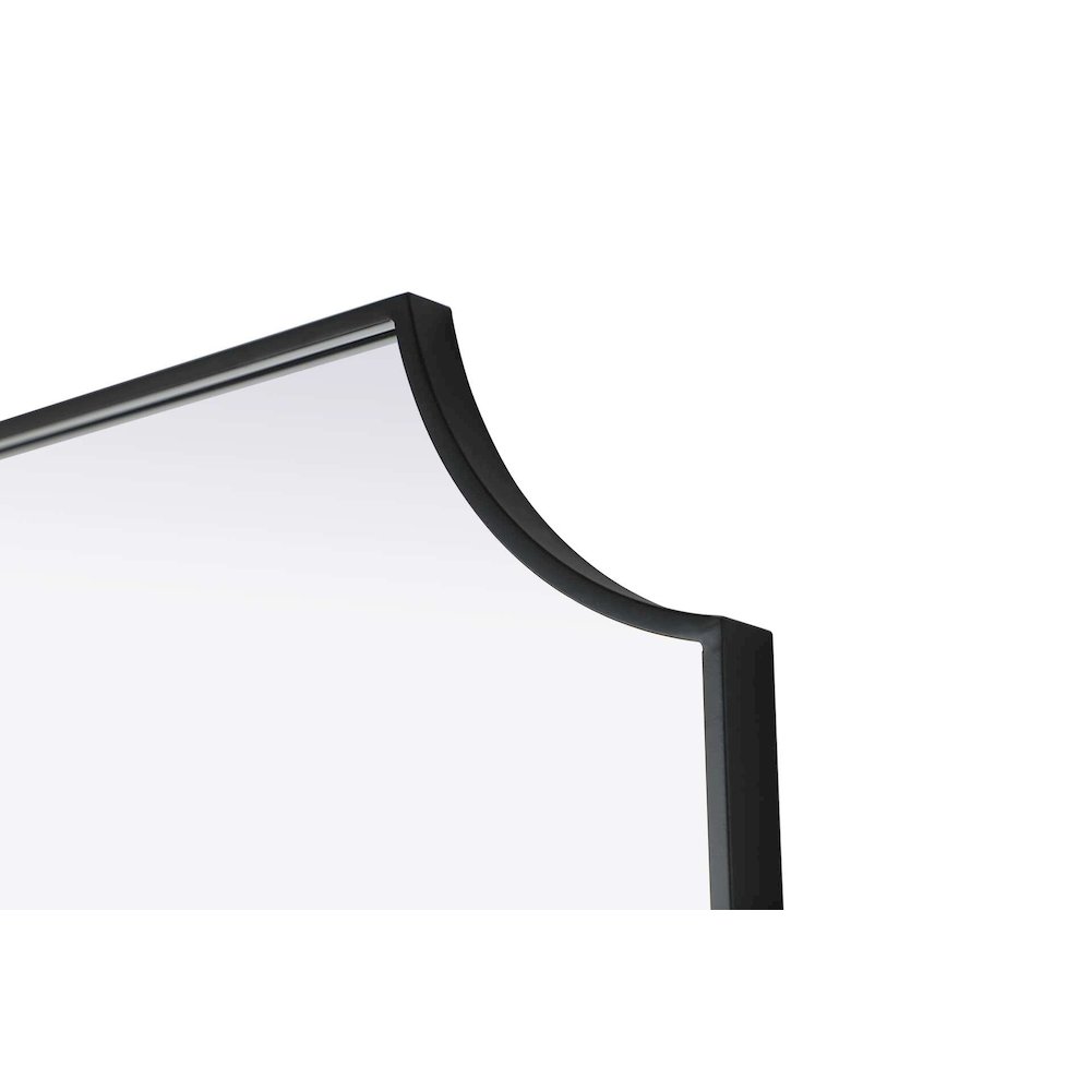 Notched Metal Mirror 30x36 inch in Black