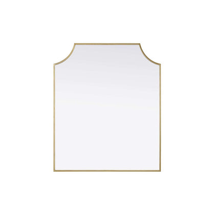 Notched Metal Mirror 30x36 inch in Brass