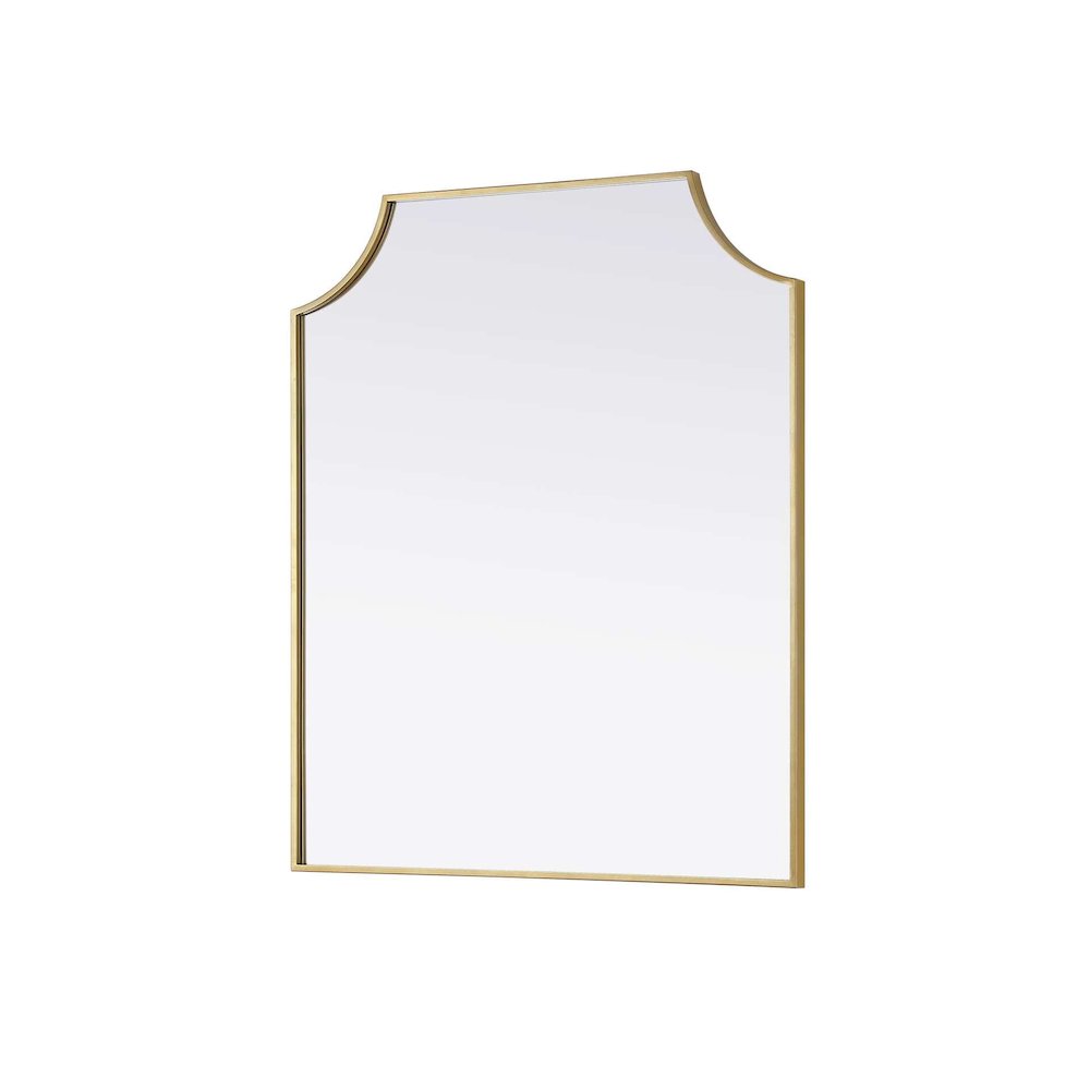 Notched Metal Mirror 30x36 inch in Brass