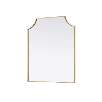 Notched Metal Mirror 30x36 inch in Brass