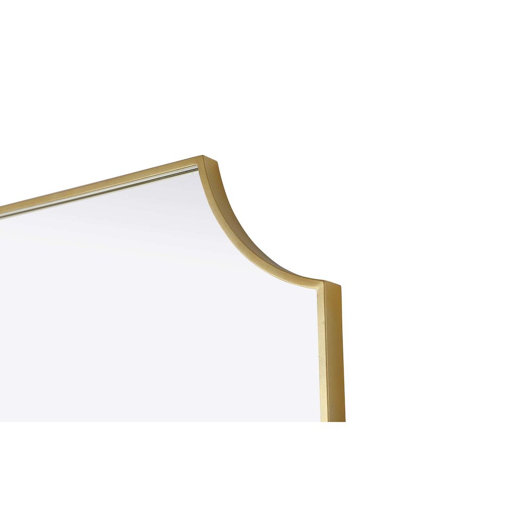 Notched Metal Mirror 30x36 inch in Brass