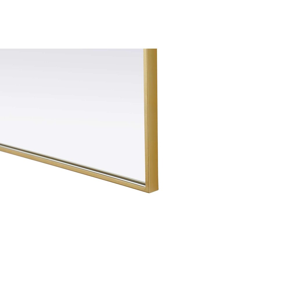 Notched Metal Mirror 30x36 inch in Brass