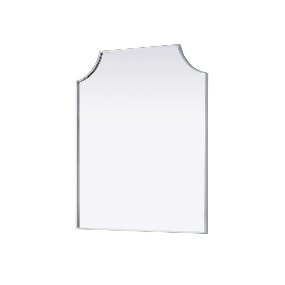 Notched Metal Mirror 30x36 inch in Silver