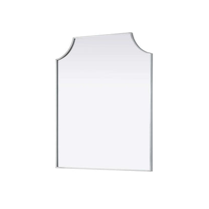 Notched Metal Mirror 30x36 inch in Silver
