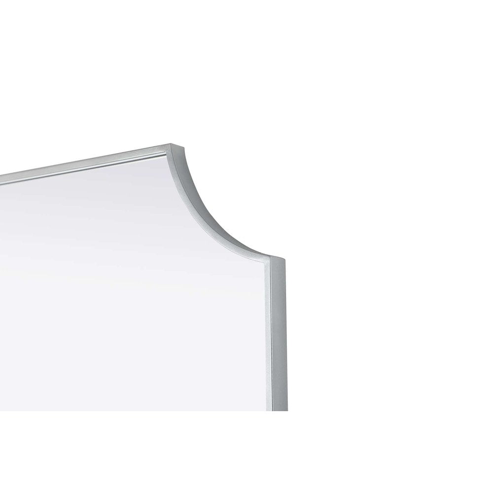 Notched Metal Mirror 30x36 inch in Silver