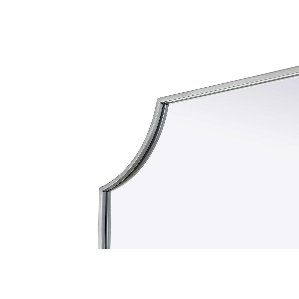 Notched Metal Mirror 30x36 inch in Silver