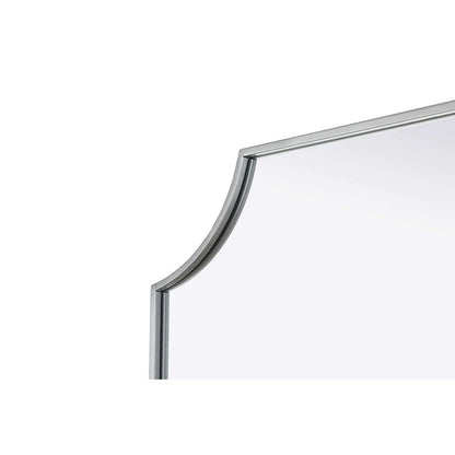 Notched Metal Mirror 30x36 inch in Silver