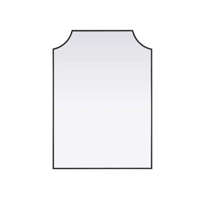 Notched Metal Mirror 30x42 inch in Black
