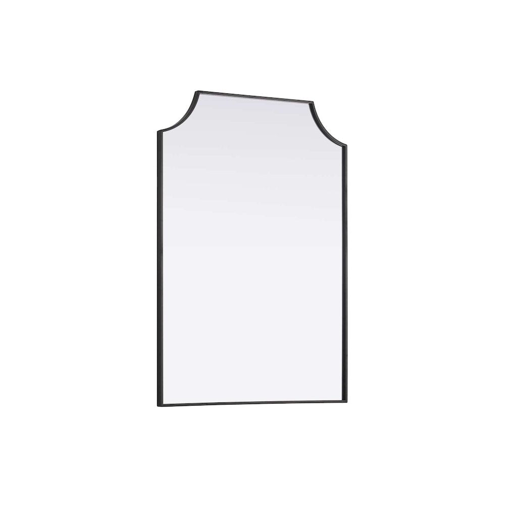 Notched Metal Mirror 30x42 inch in Black