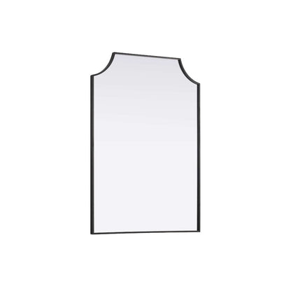 Notched Metal Mirror 30x42 inch in Black