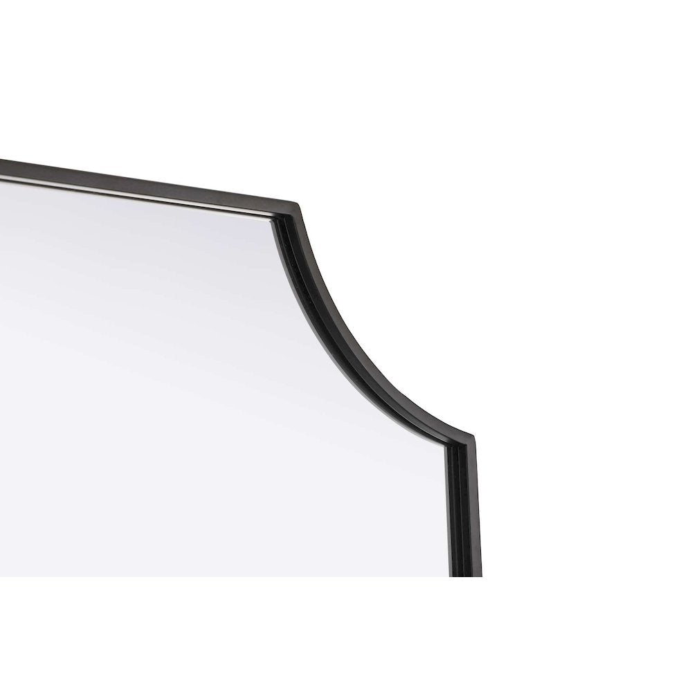 Notched Metal Mirror 30x42 inch in Black
