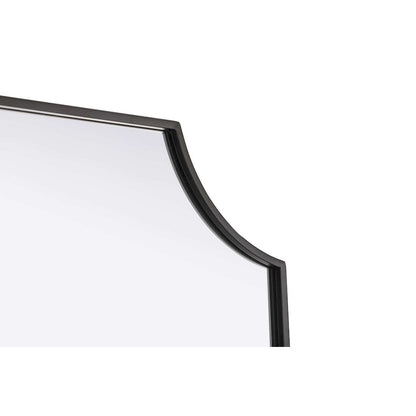 Notched Metal Mirror 30x42 inch in Black