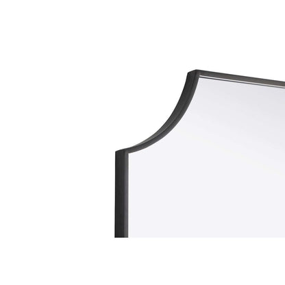 Notched Metal Mirror 30x42 inch in Black