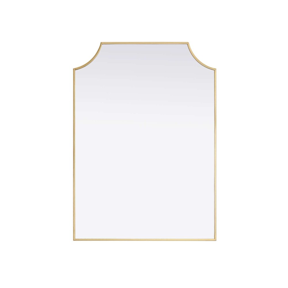 Notched Metal Mirror 30x42 inch in Brass