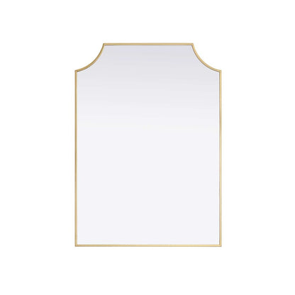 Notched Metal Mirror 30x42 inch in Brass