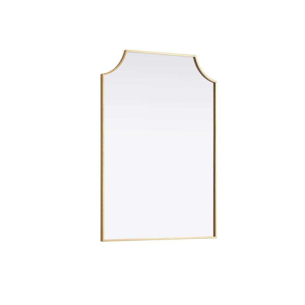 Notched Metal Mirror 30x42 inch in Brass