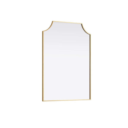 Notched Metal Mirror 30x42 inch in Brass