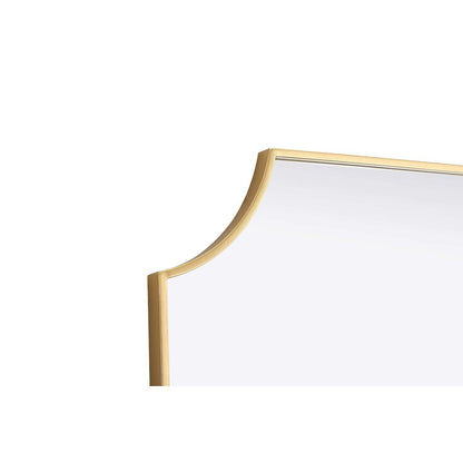 Notched Metal Mirror 30x42 inch in Brass