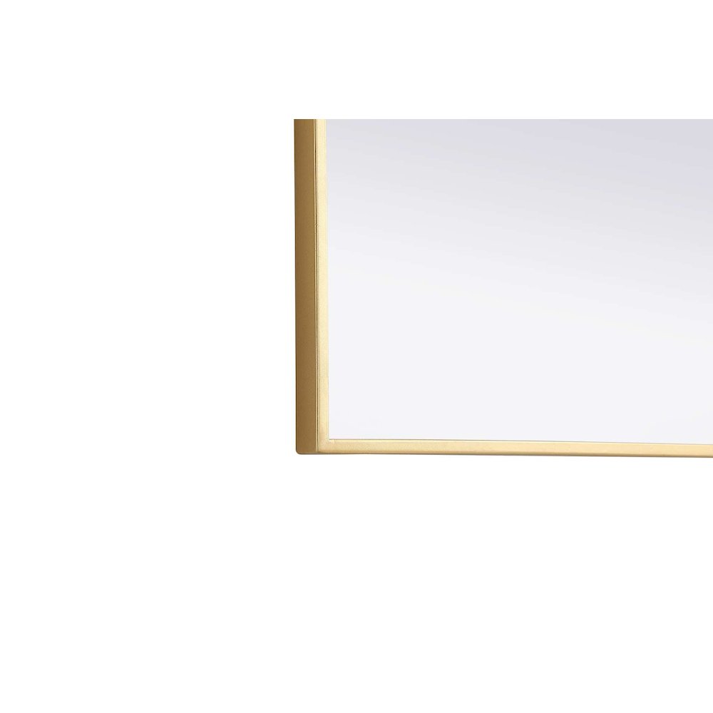 Notched Metal Mirror 30x42 inch in Brass