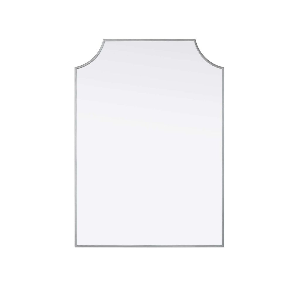 Notched Metal Mirror 30x42 inch in Silver