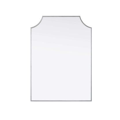 Notched Metal Mirror 30x42 inch in Silver