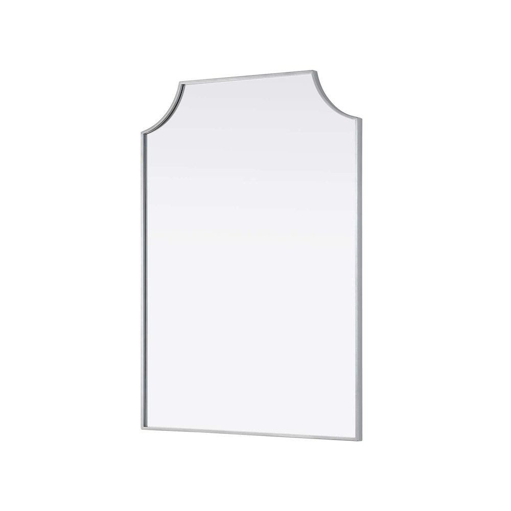 Notched Metal Mirror 30x42 inch in Silver