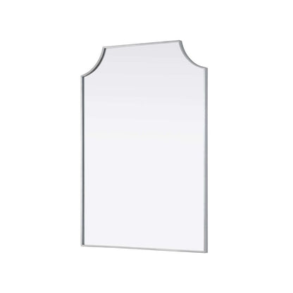 Notched Metal Mirror 30x42 inch in Silver
