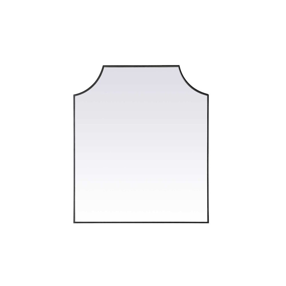 Notched Metal Mirror 36x42 inch in Black
