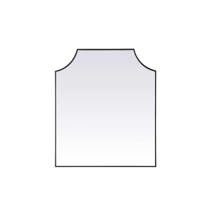 Notched Metal Mirror 36x42 inch in Black