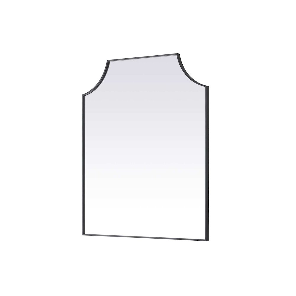 Notched Metal Mirror 36x42 inch in Black