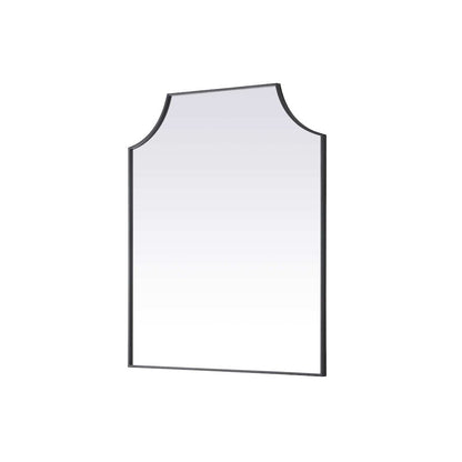 Notched Metal Mirror 36x42 inch in Black