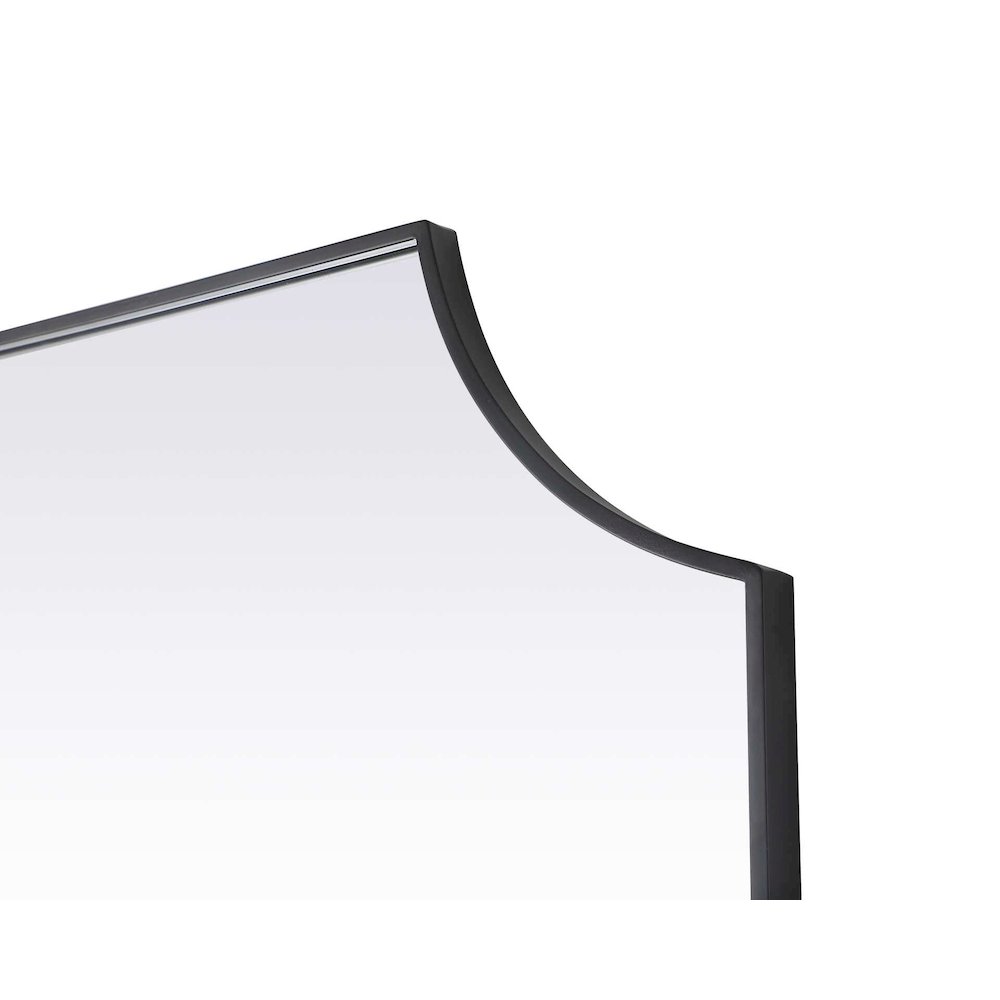 Notched Metal Mirror 36x42 inch in Black