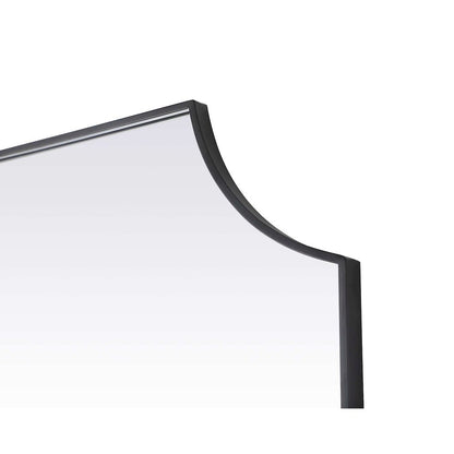 Notched Metal Mirror 36x42 inch in Black