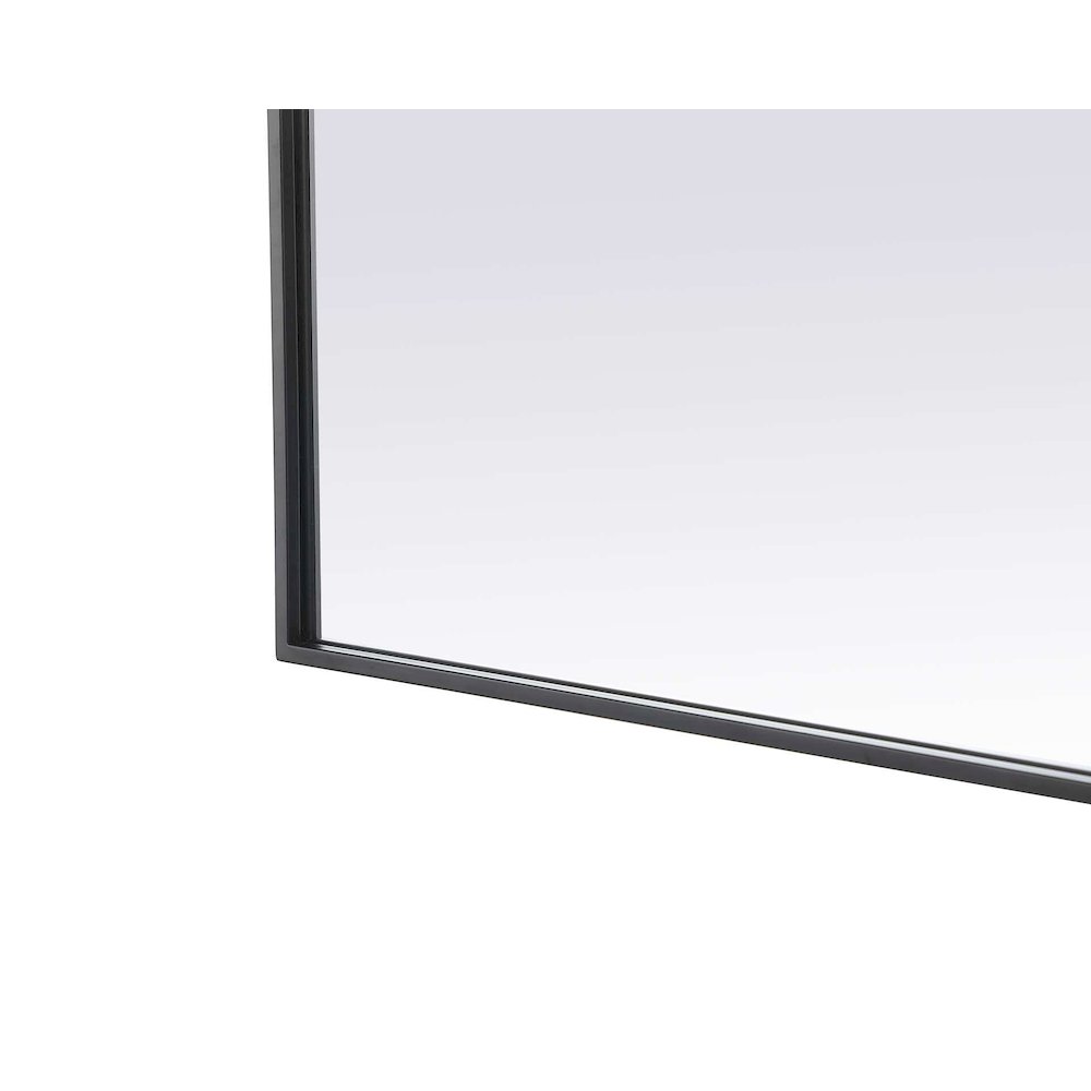 Notched Metal Mirror 36x42 inch in Black