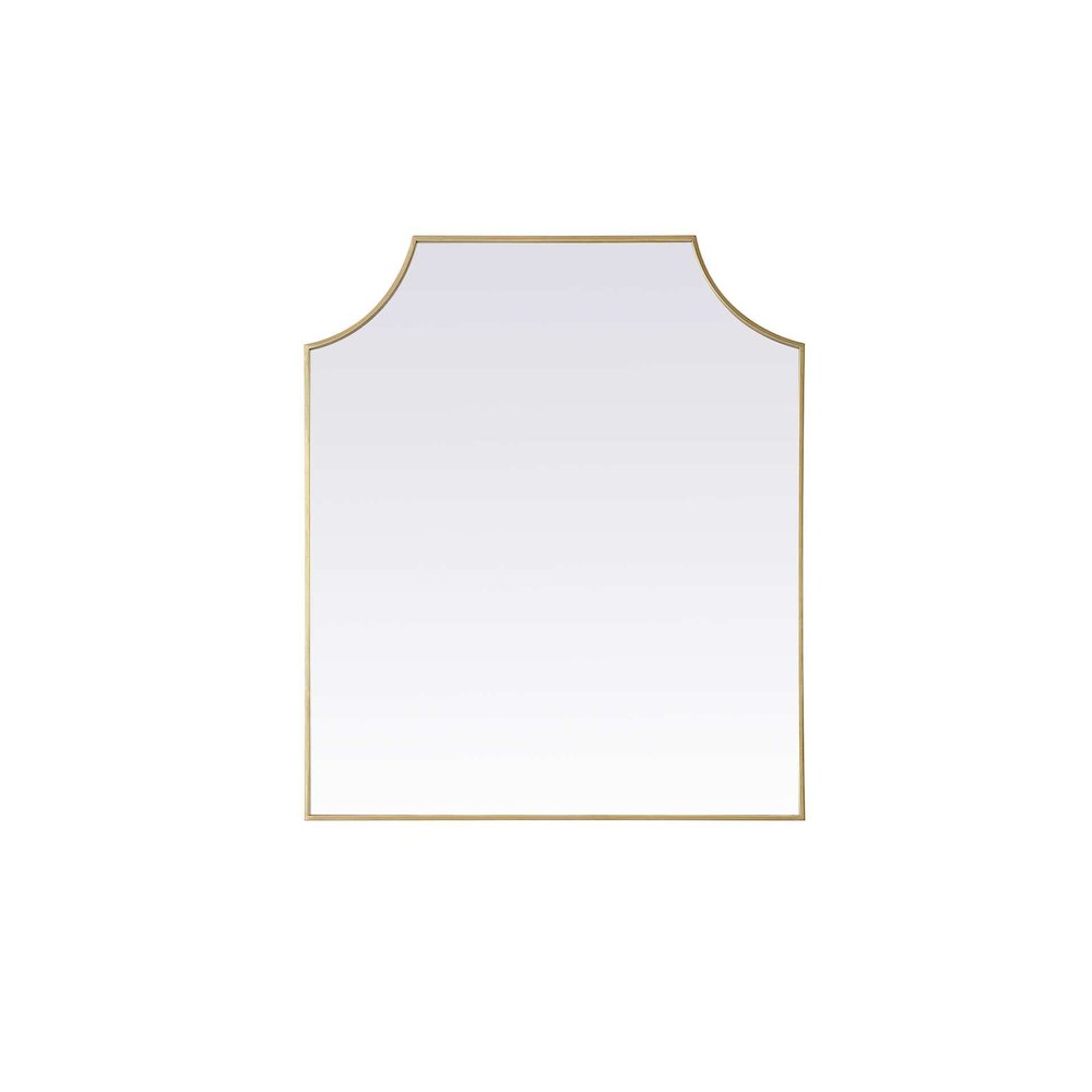 Notched Metal Mirror 36x42 inch in Brass