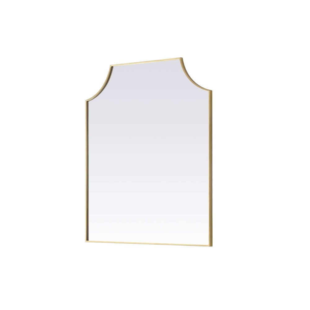 Notched Metal Mirror 36x42 inch in Brass