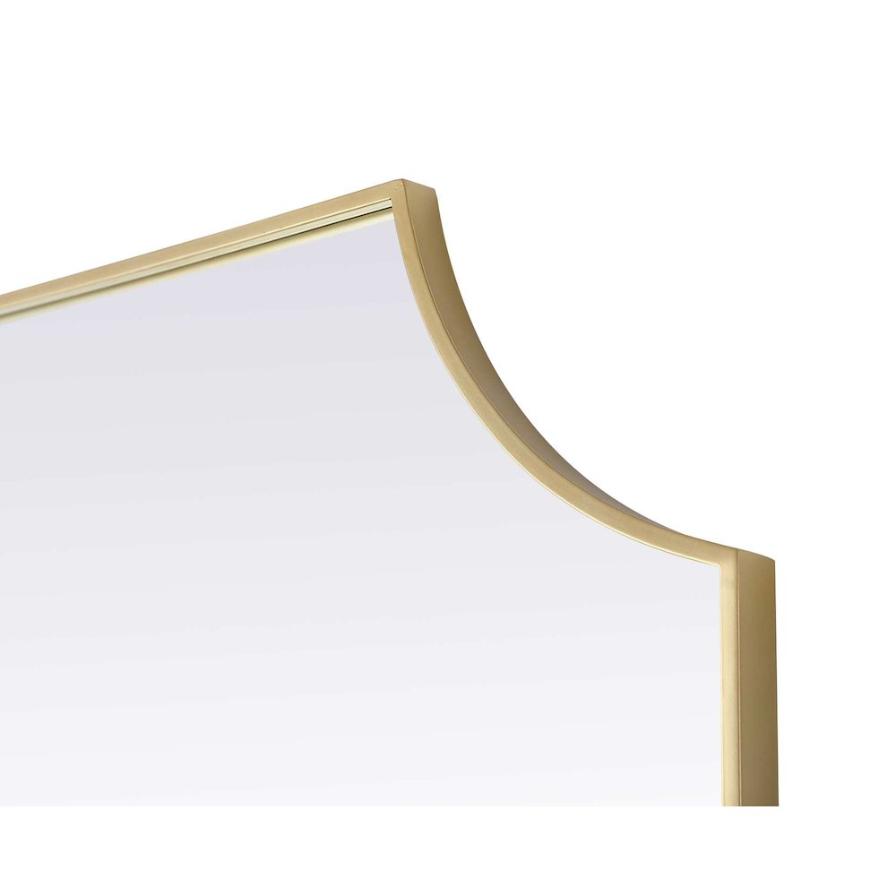 Notched Metal Mirror 36x42 inch in Brass