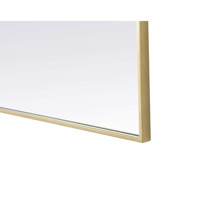 Notched Metal Mirror 36x42 inch in Brass