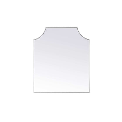 Notched Metal Mirror 36x42 inch in Silver
