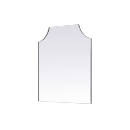 Notched Metal Mirror 36x42 inch in Silver