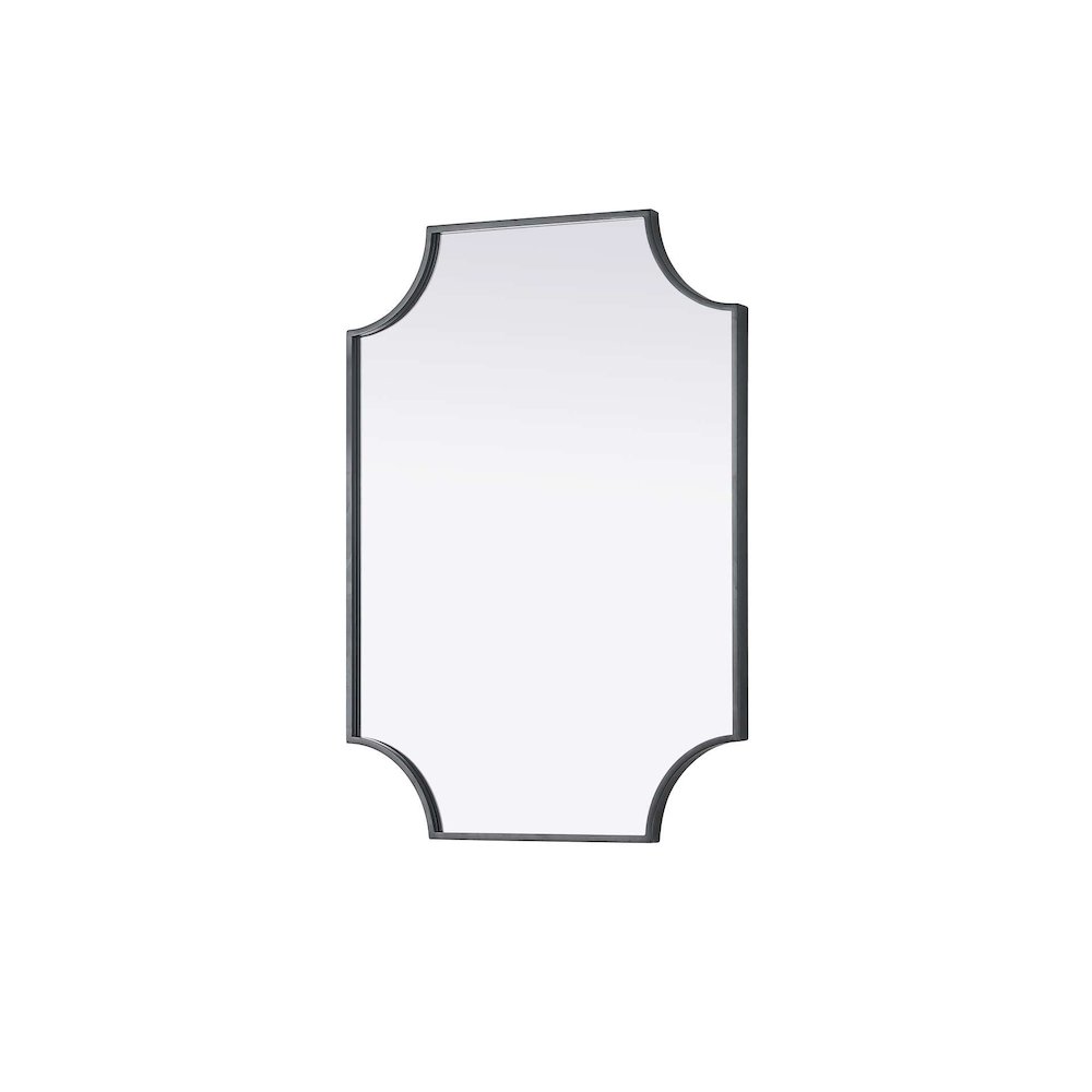 Notched Metal Mirror 22x30 inch in Black