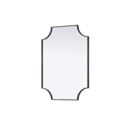 Notched Metal Mirror 22x30 inch in Black