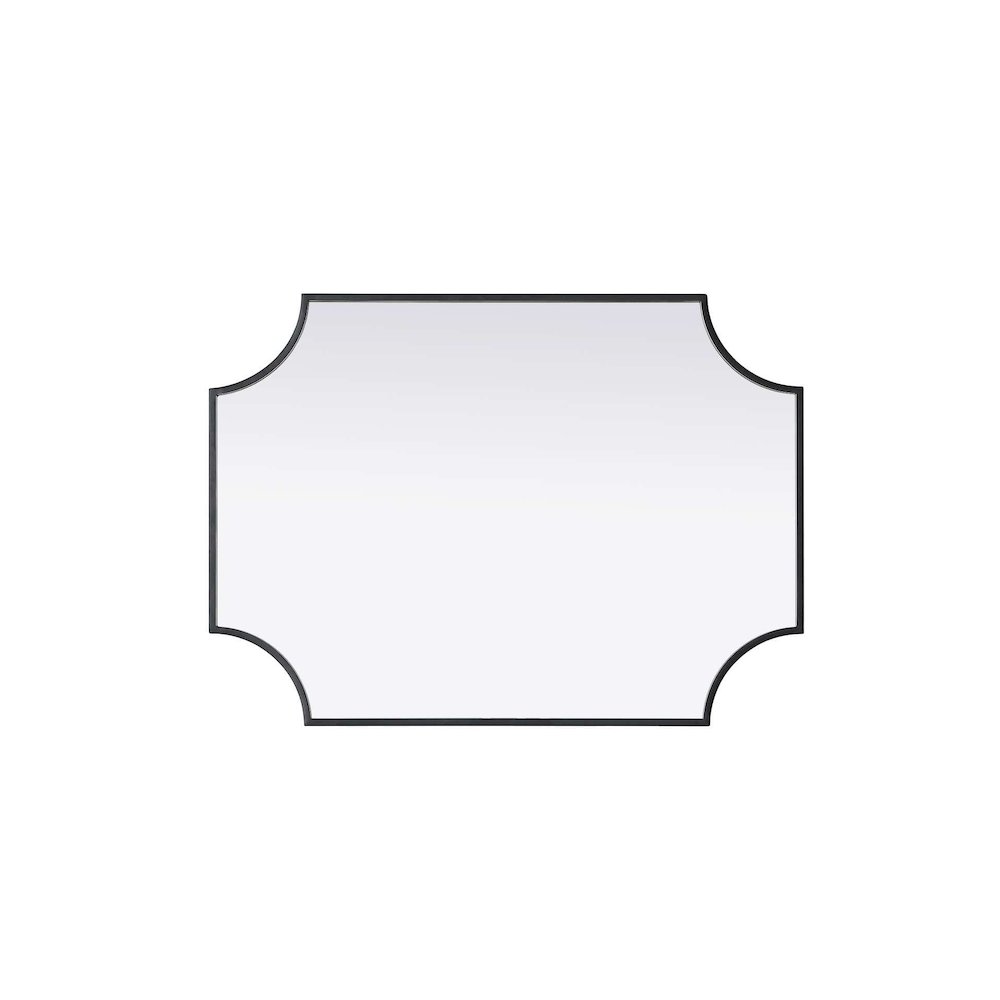 Notched Metal Mirror 22x30 inch in Black