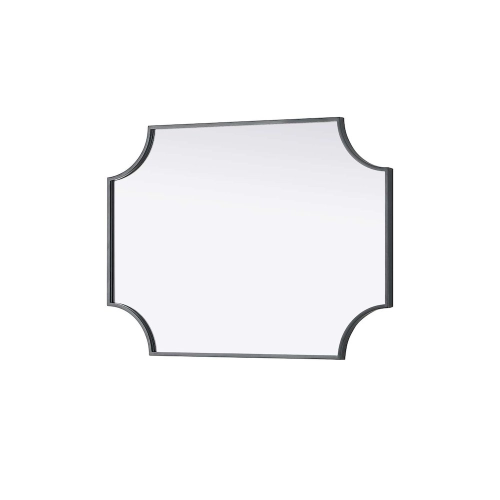 Notched Metal Mirror 22x30 inch in Black