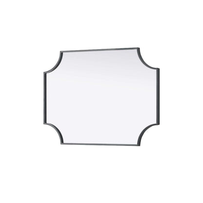 Notched Metal Mirror 22x30 inch in Black