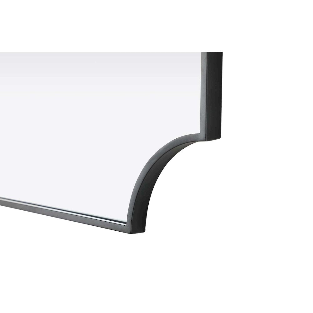 Notched Metal Mirror 22x30 inch in Black
