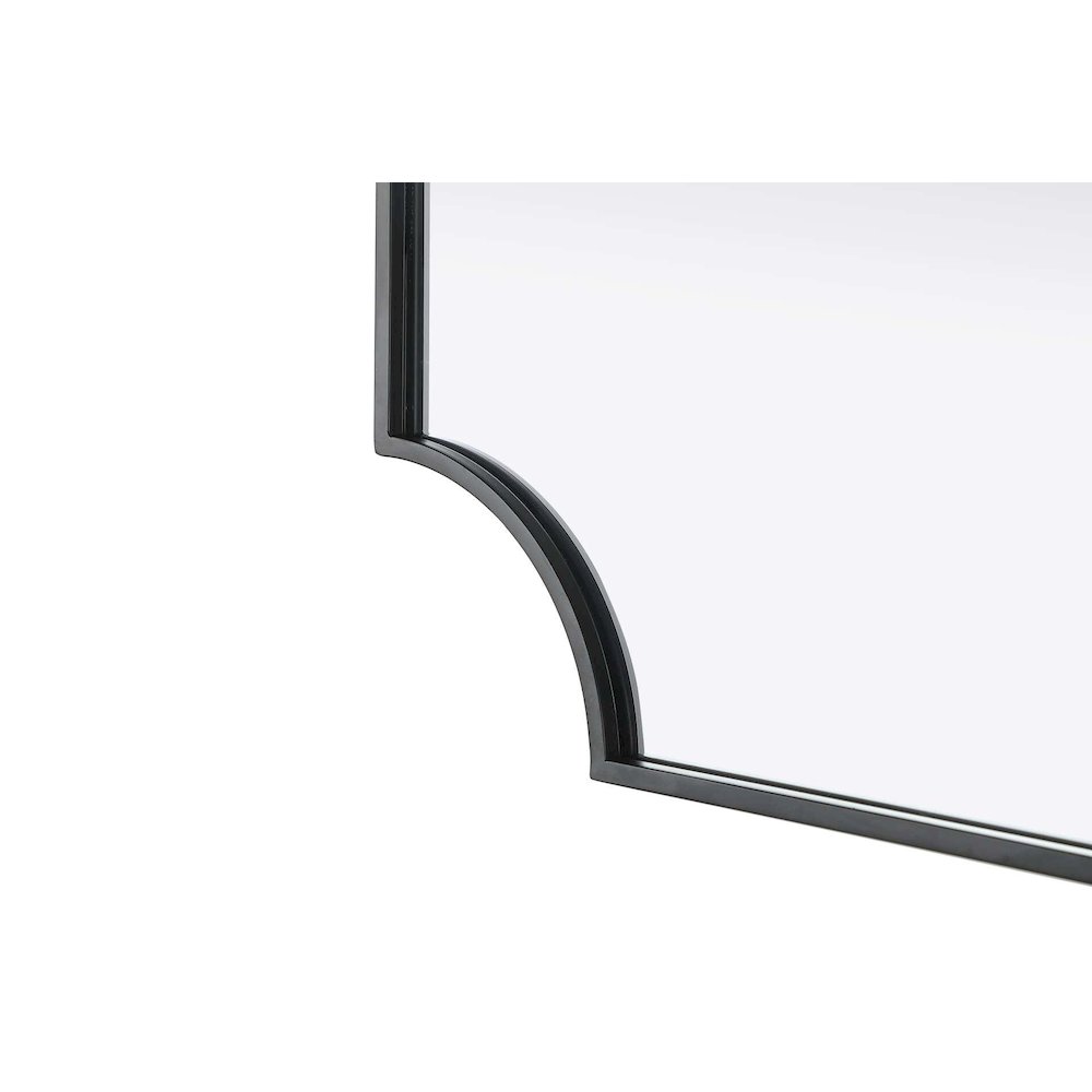 Notched Metal Mirror 22x30 inch in Black