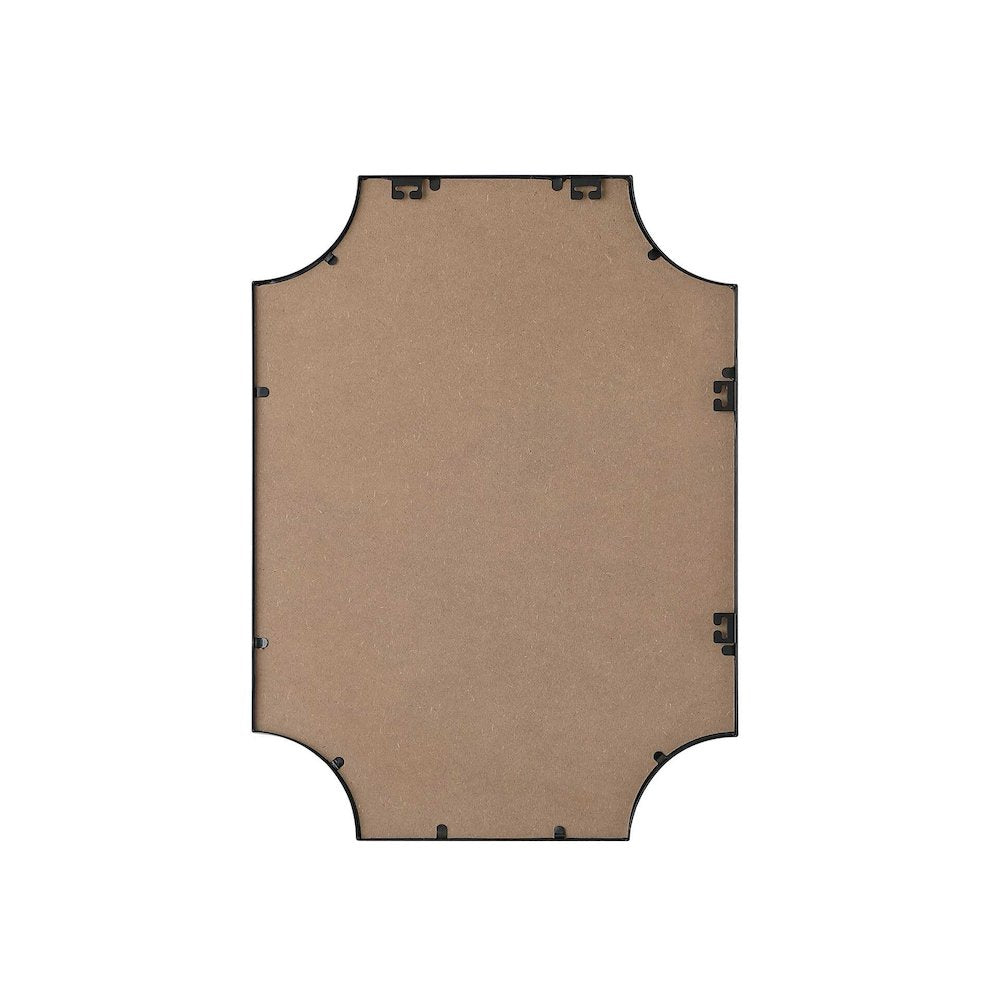 Notched Metal Mirror 22x30 inch in Black