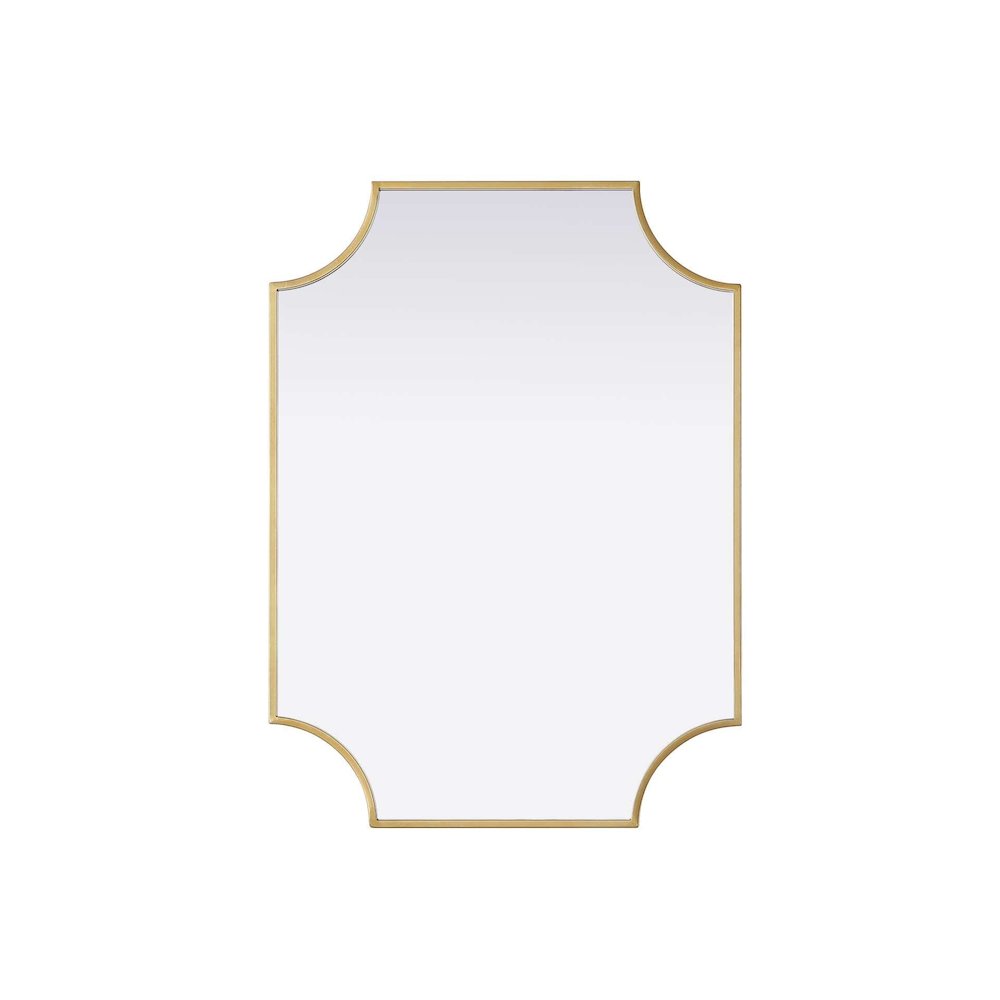 Notched Metal Mirror 22x30 inch in Brass