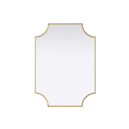 Notched Metal Mirror 22x30 inch in Brass